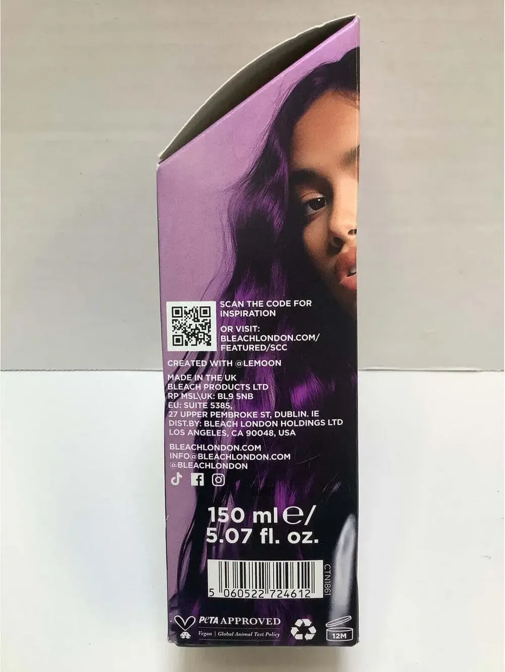 Bleach London Bruised Violet Semi-Permanent Vegan Hair Dye – 2 Pack